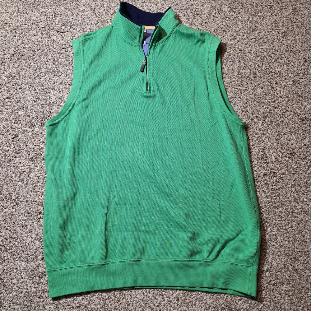 Men's Fairway & Greene  Green Pullover 1/4 Zipper Vest Size Large